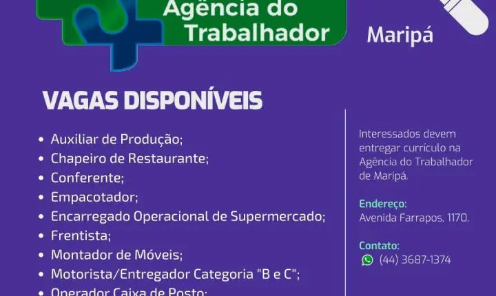 Maripá amplia oportunidades com dezenas de vagas de emprego abertas