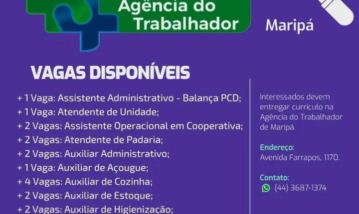  Maripá divulga 68 vagas de emprego e reforça importância da geração de oportunidades