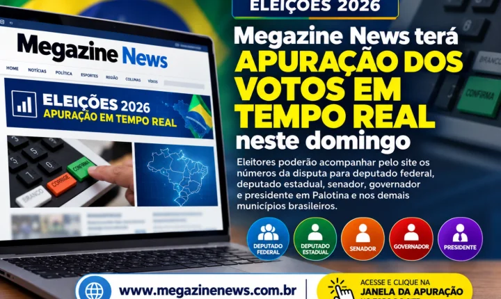 Megazine News terá apuração dos votos em tempo real neste domingo