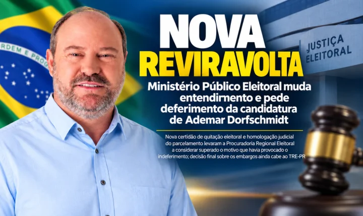 Ministério Público Eleitoral muda entendimento e pede deferimento da candidatura de Ademar Dorfschmidt