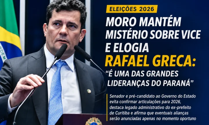 Moro mantém mistério sobre vice e elogia Rafael Greca: 