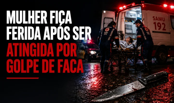 Mulher fica ferida após ser atingida por golpe de faca