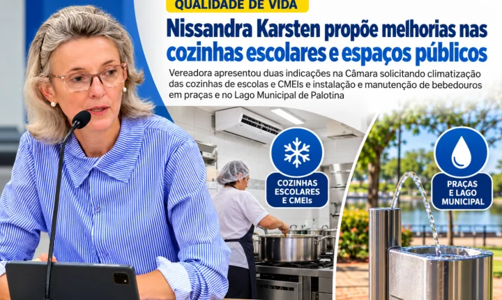 Nissandra Karsten propõe melhorias nas cozinhas escolares e espaços públicos