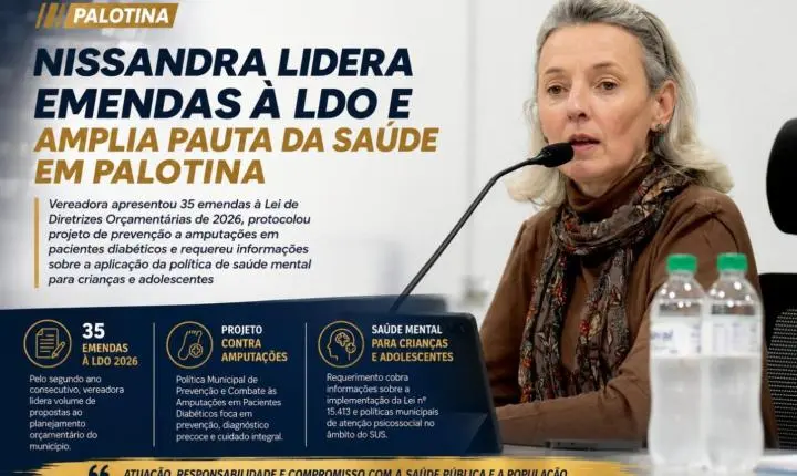 Nissandra lidera emendas à LDO e amplia pauta da saúde em Palotina