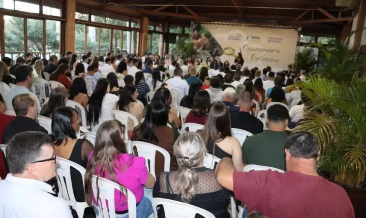 O amor ganha força em Palotina com casamento coletivo de 50 casais no Justiça no Bairro