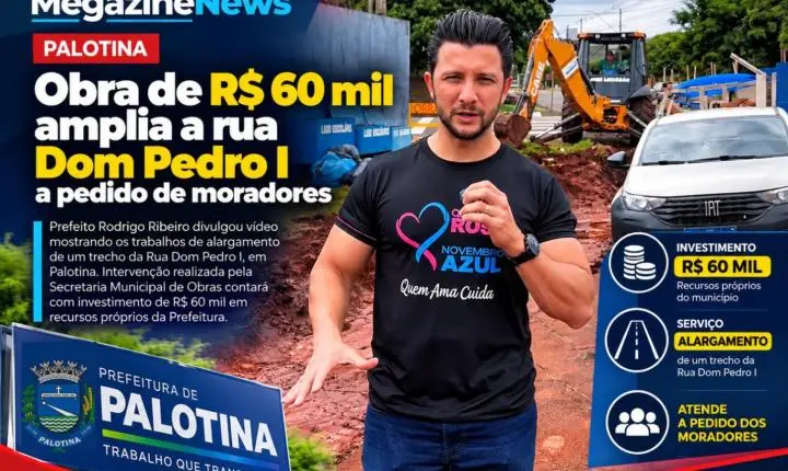 Obra de R$ 60 mil amplia a rua Dom Pedro I a pedido de moradores