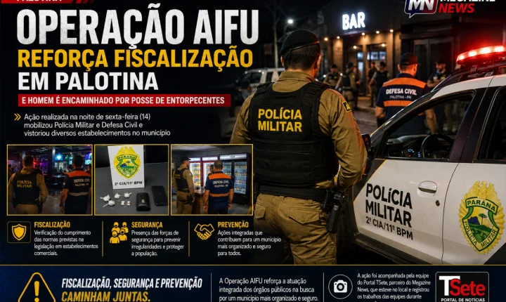 Operação AIFU reforça fiscalização em Palotina e homem é encaminhado por posse de entorpecentes