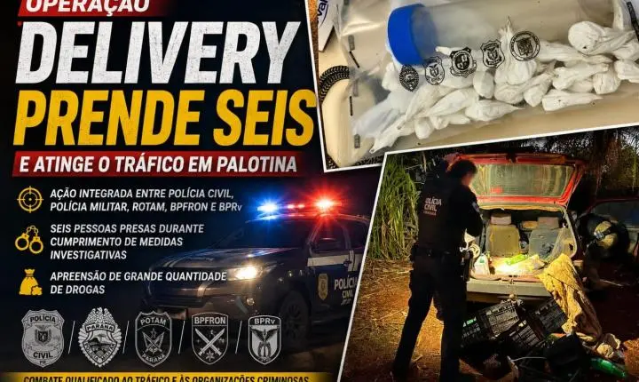 Operação Delivery prende seis e atinge o tráfico em Palotina