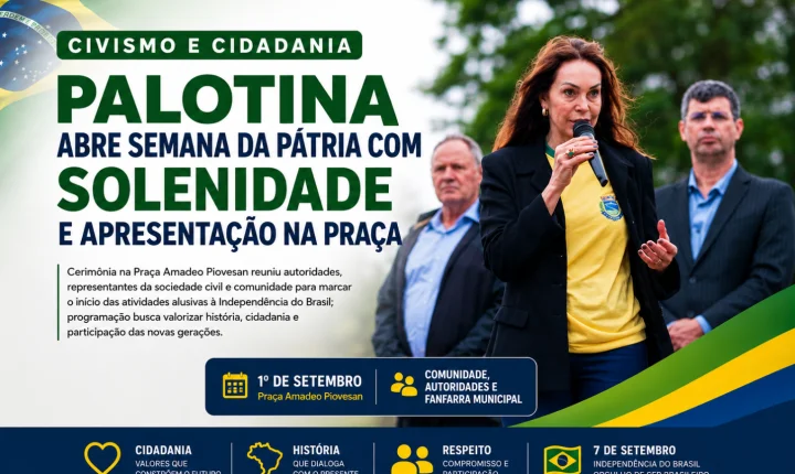 Palotina abre Semana da Pátria com solenidade e apresentação na Praça