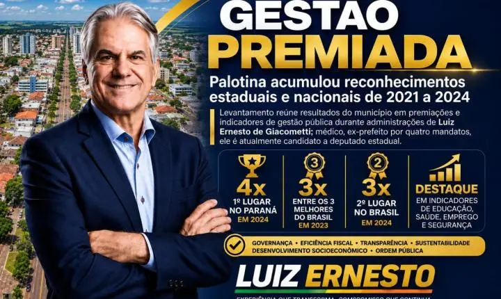 Palotina acumulou reconhecimentos estaduais e nacionais de 2021 a 2024