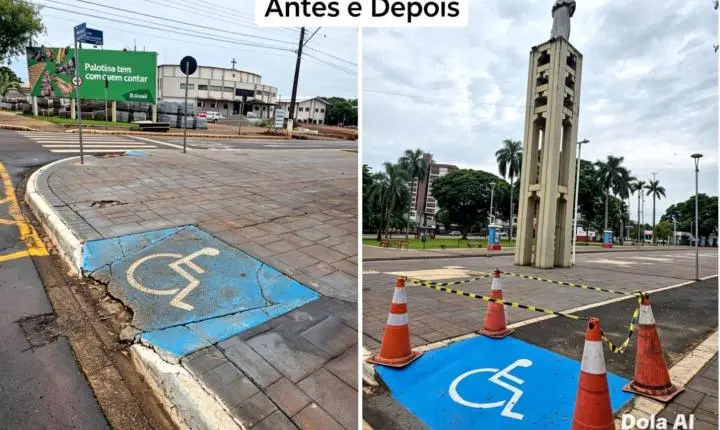 Palotina avança em acessibilidade com reforma de rampas em praças públicas