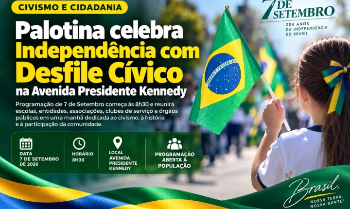 Palotina celebra Independência com Desfile Cívico na Avenida Presidente Kennedy