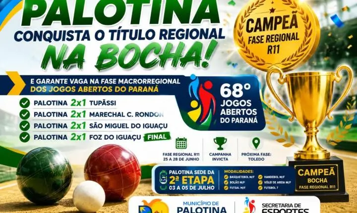 Palotina conquista o título regional na bocha e garante vaga na fase macrorregional dos Jogos Abertos do Paraná