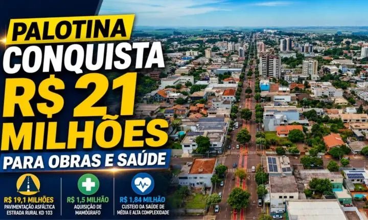 Palotina conquista R$ 21 milhões para obras e saúde