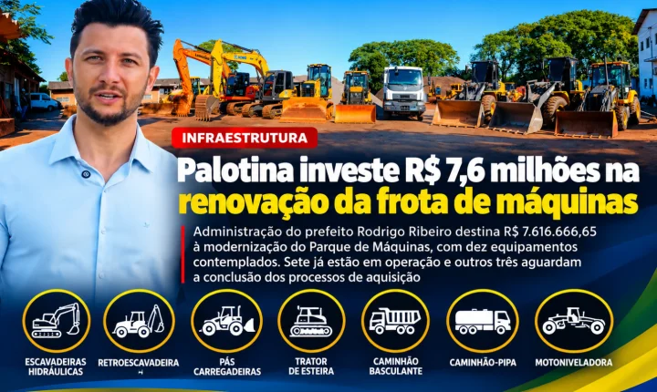Palotina investe R$ 7,6 milhões na renovação da frota de máquinas