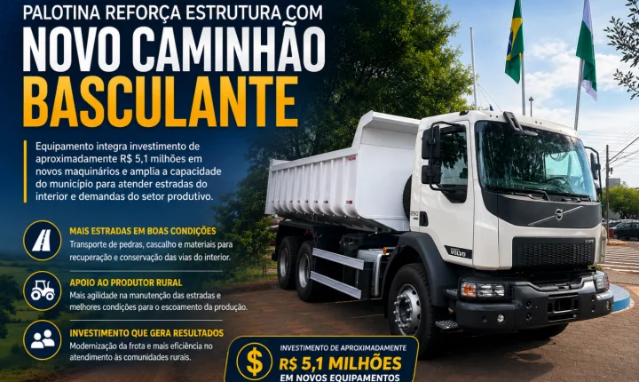 Palotina reforça estrutura com novo caminhão basculante