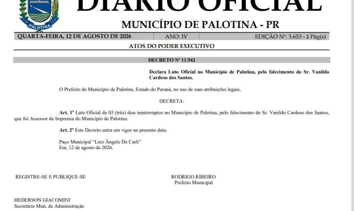 Palotina silencia por Vanildo Cardoso e reconhece o legado de um jornalista que ajudou a contar sua própria história