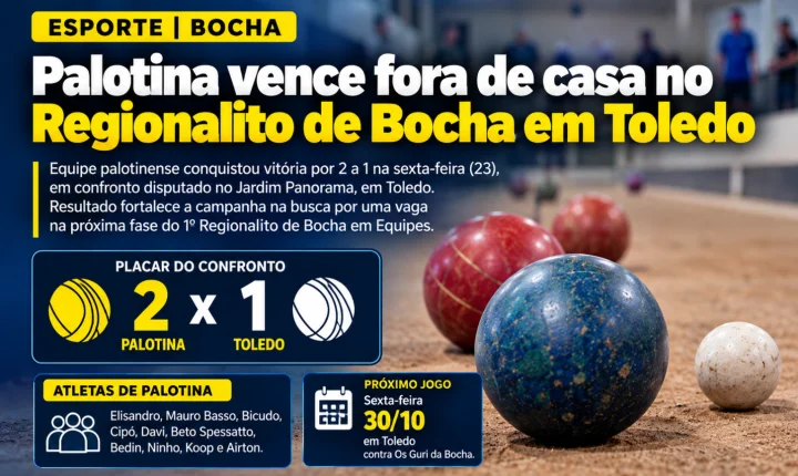 Palotina vence fora de casa no Regionalito de Bocha em Toledo