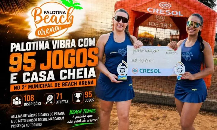 Palotina vibra com 95 jogos e casa cheia no 2º Municipal de Beach Arena