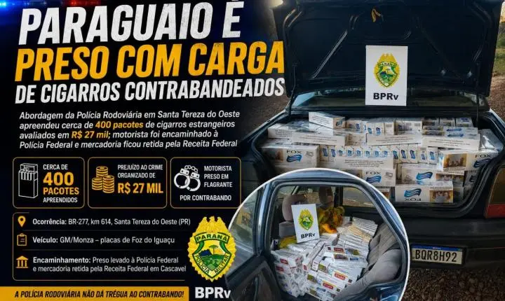 Paraguaio é preso com carga de cigarros contrabandeados