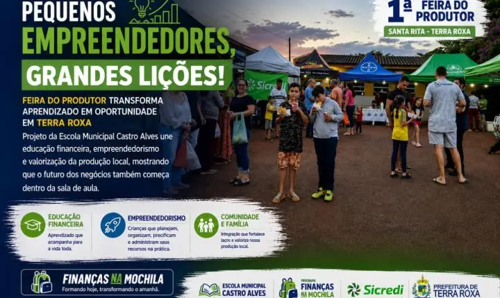 Pequenos empreendedores, grandes lições: Feira do Produtor transforma aprendizado em oportunidade em Terra Roxa