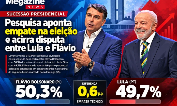 Pesquisa aponta empate na eleição e acirra disputa entre Lula e Flávio