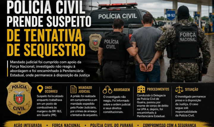 Polícia Civil prende suspeito de tentativa de sequestro