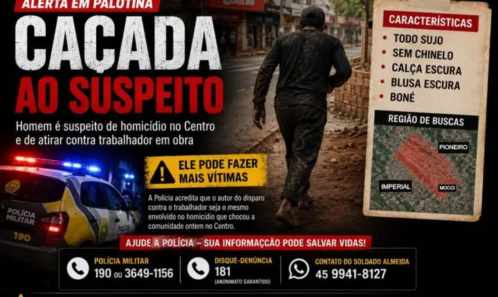 Polícia faz alerta urgente após novo ataque e pede ajuda da população em Palotina