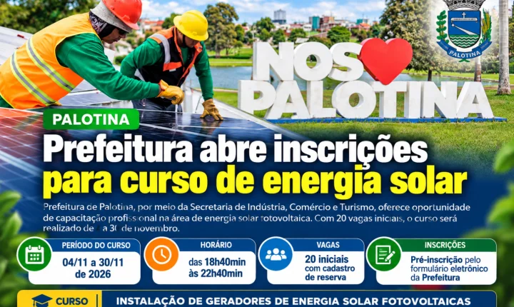 Prefeitura abre inscrições para curso de energia solar