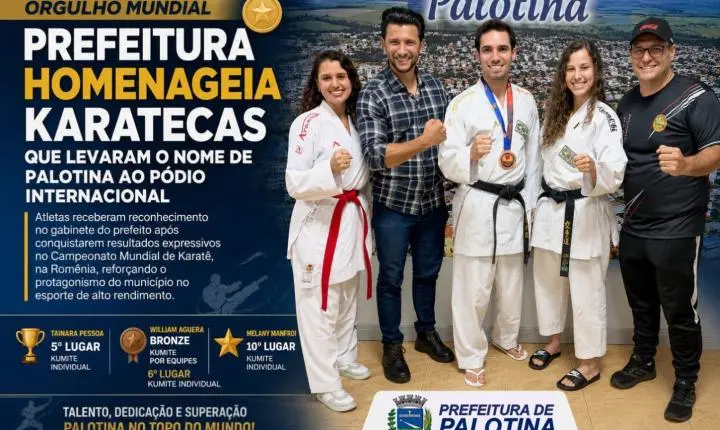 Prefeitura homenageia karatecas que levaram o nome de Palotina ao pódio internacional