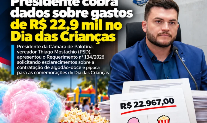 Presidente cobra dados sobre gastos de R$ 22,9 mil no Dia das Crianças