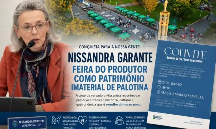 Projeto da vereadora Nissandra coloca a Feira do Produtor como patrimônio imaterial de Palotina