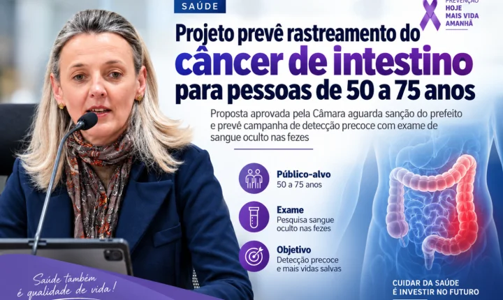 Projeto prevê rastreamento do câncer de intestino para pessoas de 50 a 75 anos
