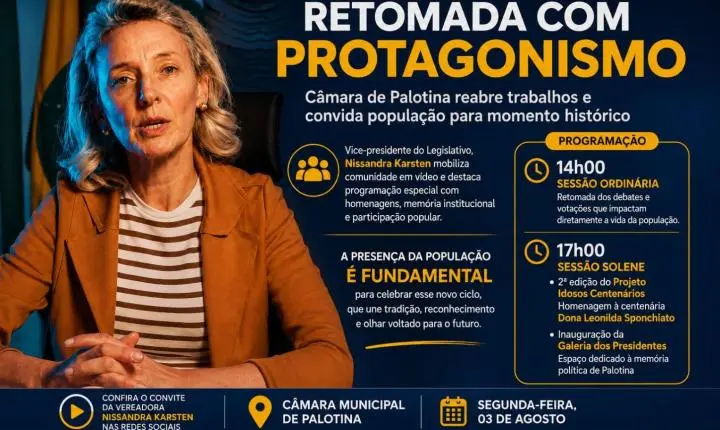 Retomada com protagonismo: Câmara de Palotina reabre trabalhos e convida população para momento histórico