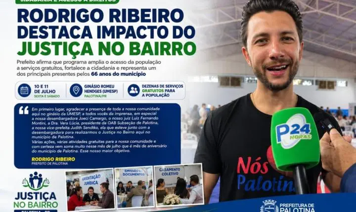 Rodrigo Ribeiro destaca impacto do Justiça no Bairro em Palotina