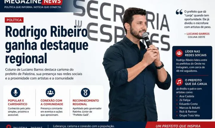 Rodrigo Ribeiro ganha destaque regional e reforça imagem de liderança popular no Oeste do Paraná