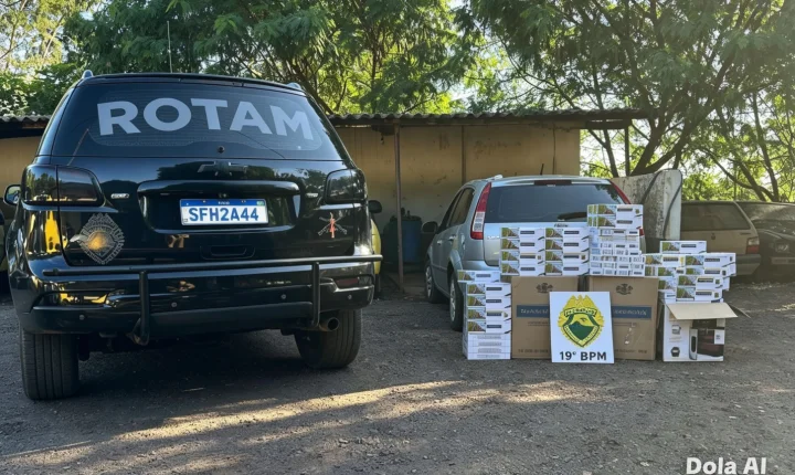 ROTAM intercepta carga de cigarros contrabandeados escondida em carro