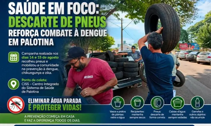 Saúde em foco: descarte de pneus reforça combate à dengue em Palotina