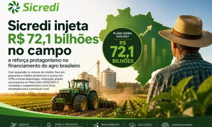 Sicredi injeta R$ 72,1 bilhões no campo e reforça protagonismo no financiamento do agro brasileiro