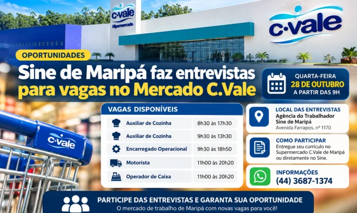 Sine de Maripá faz entrevistas para vagas no Mercado C.Vale