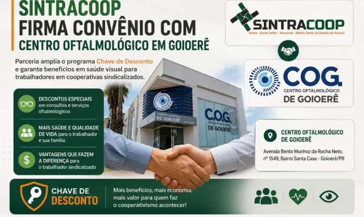 Sintracoop firma convênio com centro oftalmológico em Goioerê