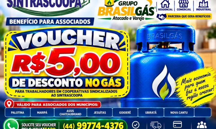 Sintrascoopa garante desconto na compra de gás aos associados