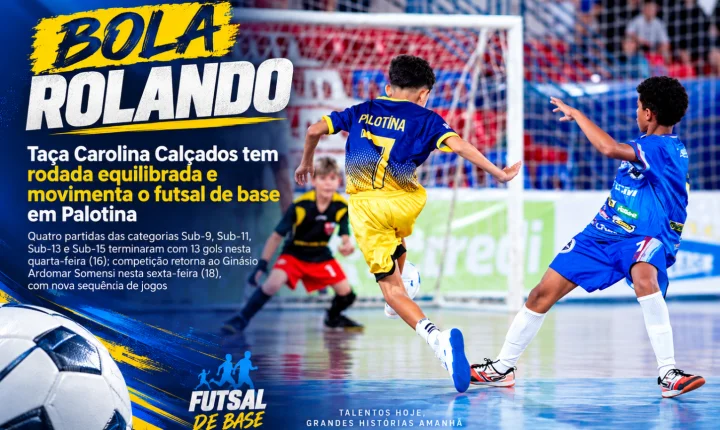 Taça Carolina Calçados tem rodada equilibrada e movimenta o futsal de base em Palotina