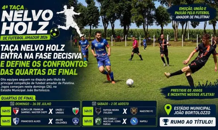 Taça Nelvo Holz entra na fase decisiva e define os confrontos das quartas de final