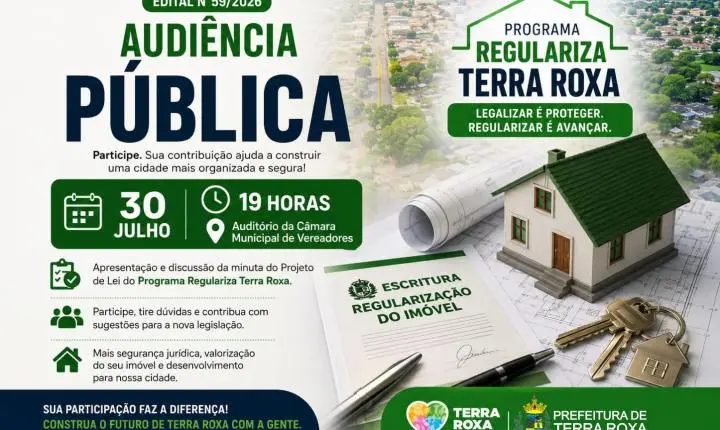 Terra Roxa abre debate público para criar programa de regularização de imóveis