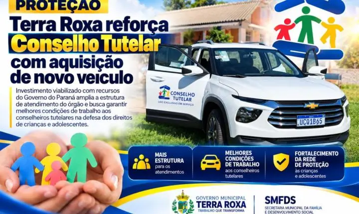 Terra Roxa reforça Conselho Tutelar com aquisição de novo veículo