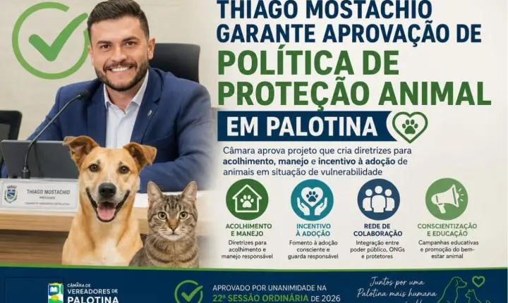 Thiago Mostachio garante aprovação de política de proteção animal em Palotina