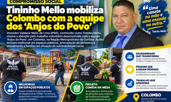 Tininho Mello mobiliza Colombo com a equipe dos ‘Anjos do Povo’