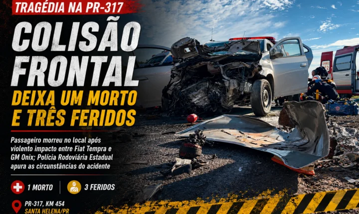 Tragédia na PR-317: colisão frontal deixa um morto e três feridos