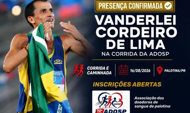 Vanderlei Cordeiro confirma presença na Corrida da ADOSP
